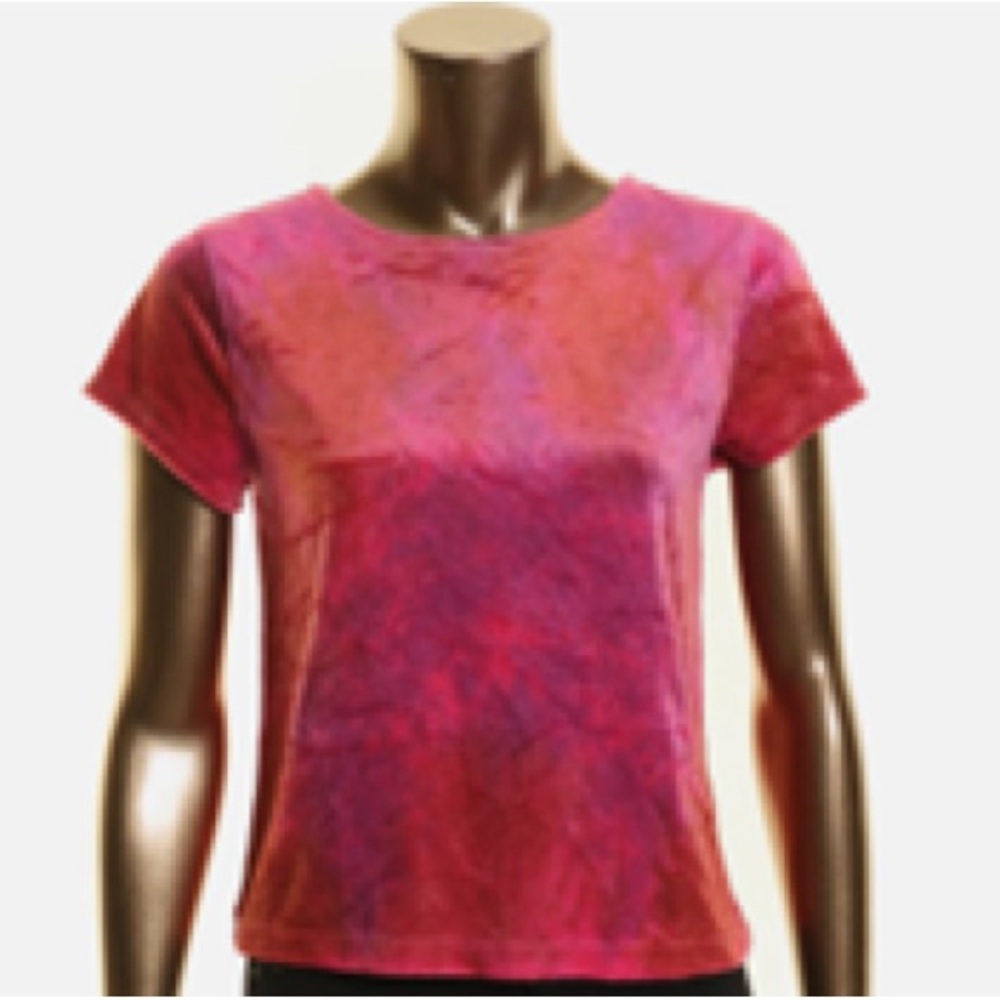 Free People Bright Eyes Short Sleeve Tee- Fantastic Fuchsia Combo